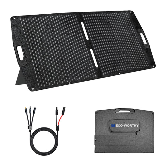 ECO-WORTHY 100W Portable Solar Panel for Outdoor Camping RV