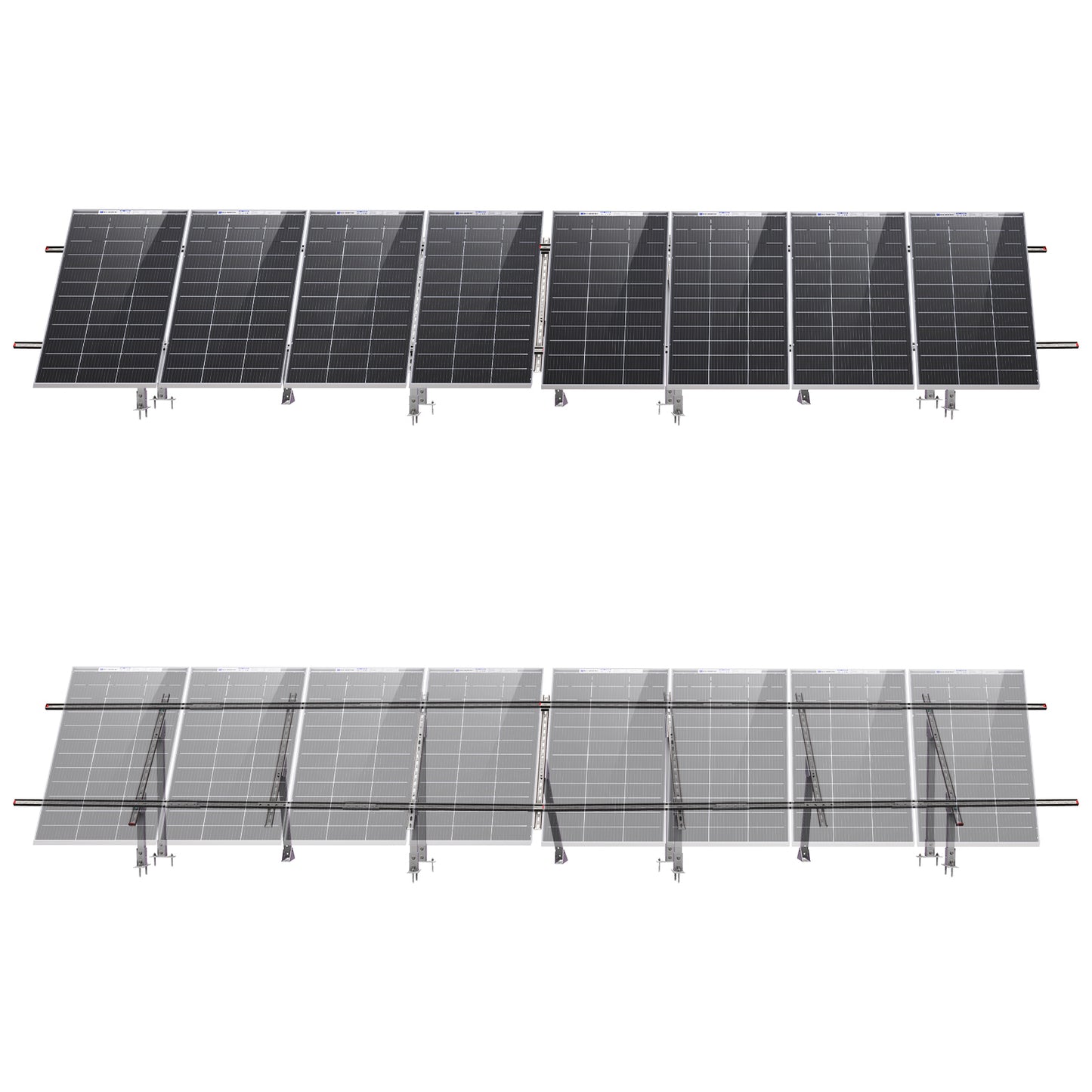 Updated Adjustable Multi-Piece Solar Panel Mounting Brackets for 5-8 Pieces of 200W 300W 400W Solar Panels