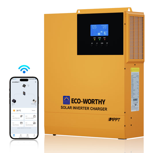 ECO-WORTHY 3500W 48V DC to 120V AC All-in-one Solar Off-grid Inverter Charger with Remote Monitoring,Multiple Parallel Ability.