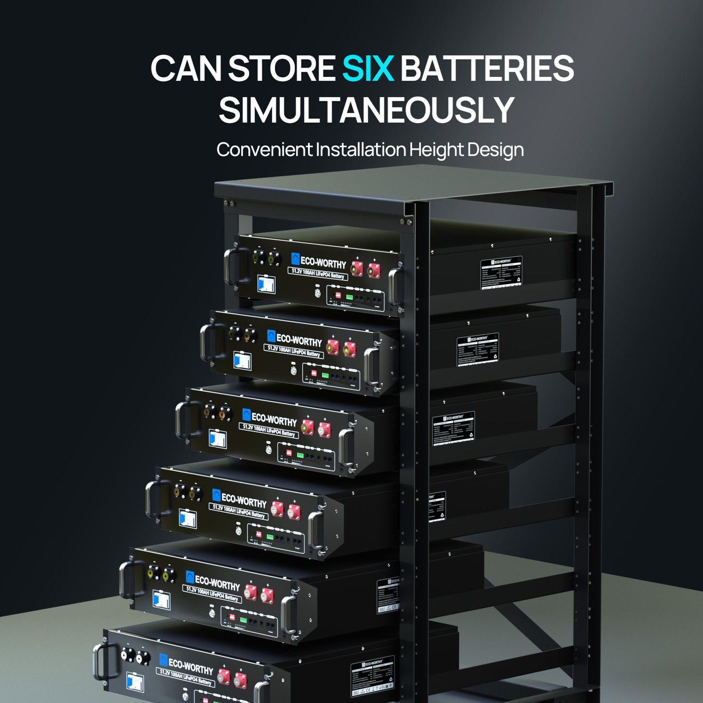 ECO-WORTHY 6-Layer 19 Inch Rack for 3U Server Rack Battery