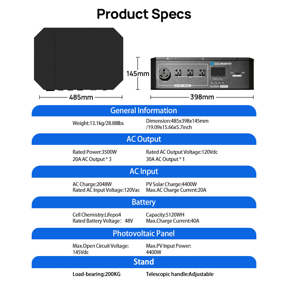 Eco-worthy SL3500 stackable power station