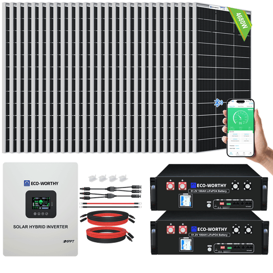 4800W 48V (24x Bifacial 195W) Complete MPPT Off Grid Solar Kit