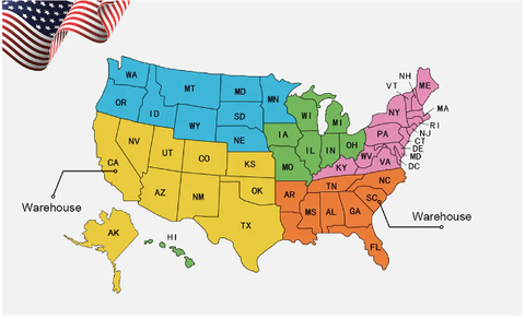Eco-Worthy shipping map of US